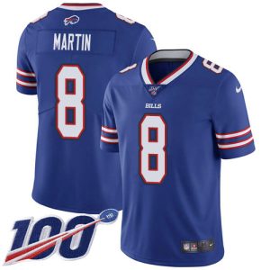 bills #8 sam martin royal blue team color men's stitched nfl 100th season vapor limited wholesale jersey