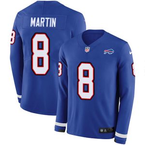 wholesale Bills #8 Sam Martin Royal Blue Team Color Men's Stitched NFL Limited Therma Long Sleeve Jersey