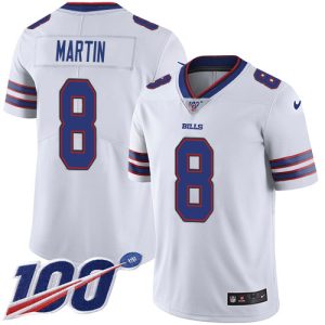 Bills #8 Sam Martin White Men's Stitched NFL 100th Season Vapor Limited Jersey