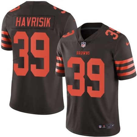 Browns #39 Lucas Havrisik Brown Men's Stitched NFL Limited Rush Jersey