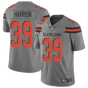 Browns #39 Lucas Havrisik Gray Men's Stitched NFL Limited Inverted Legend Jersey