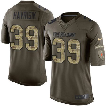 Browns #39 Lucas Havrisik Green Men's Stitched NFL Limited 2015 Salute to Service Jersey