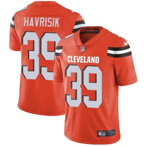 Browns #39 Lucas Havrisik Orange Alternate Men's Stitched NFL Vapor Untouchable Limited Jersey