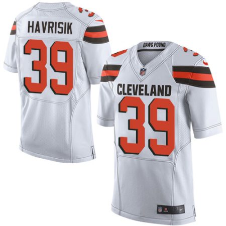 cheap Browns #39 Lucas Havrisik White Men's Stitched NFL New Elite Jersey