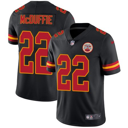 Chiefs #22 Trent McDuffie Black Men's Stitched NFL Limited Rush Jersey