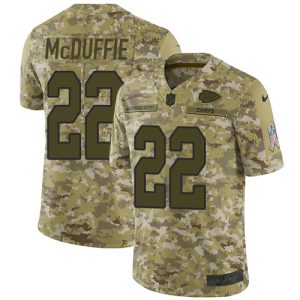 wholesale Chiefs #22 Trent McDuffie Camo Men's Stitched NFL Limited 2018 Salute To Service Jersey