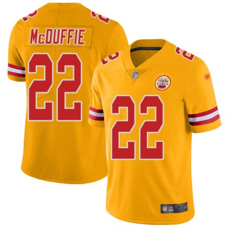 Chiefs #22 Trent McDuffie Gold Men's Stitched NFL Limited Inverted Legend Jersey