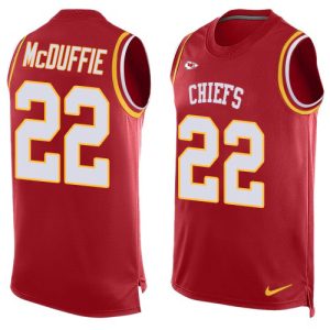 Chiefs #22 Trent McDuffie Red Team Color Men's Stitched NFL Limited Tank Top Jersey