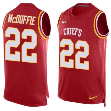 Chiefs #22 Trent McDuffie Red Team Color Men's Stitched NFL Limited Tank Top Jersey