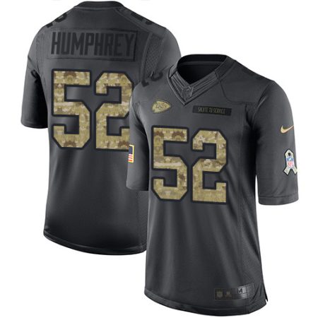 Chiefs #52 Creed Humphrey Black Men's Stitched NFL Limited 2016 Salute to Service Jersey