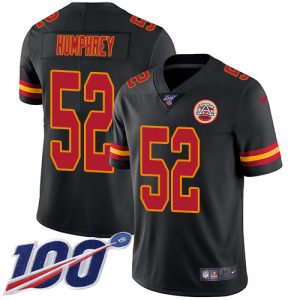 Chiefs #52 Creed Humphrey Black Men's Stitched NFL Limited Rush 100th Season Jersey