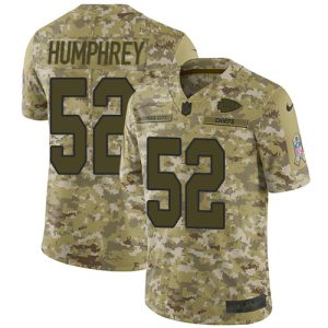 Chiefs #52 Creed Humphrey Camo Men's Stitched NFL Limited 2018 Salute To Service Jersey