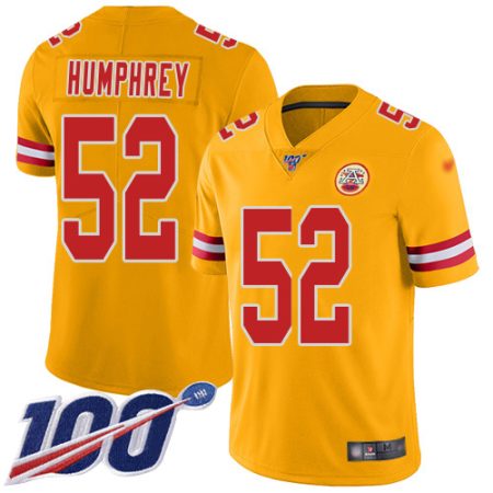 wholesale Chiefs #52 Creed Humphrey Gold Men's Stitched NFL Limited Inverted Legend 100th Season Jersey