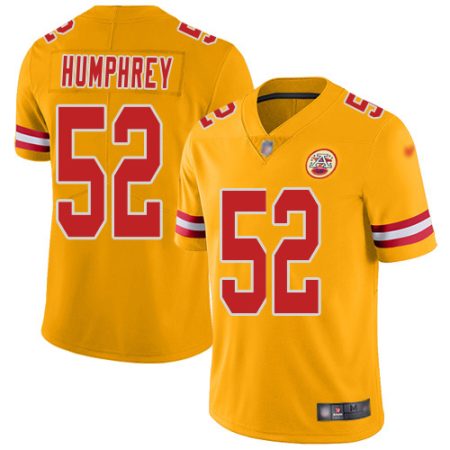 Chiefs #52 Creed Humphrey Gold Men's Stitched NFL Limited Inverted Legend Jersey