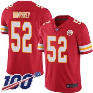 Chiefs #52 Creed Humphrey Red Team Color Men's Stitched NFL 100th Season Vapor Limited Jersey