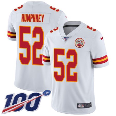 cheap Chiefs #52 Creed Humphrey White Men's Stitched NFL 100th Season Vapor Limited Jersey