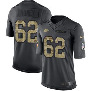 wholesale Chiefs #62 Joe Thuney Black Men's Stitched NFL Limited 2016 Salute to Service Jersey