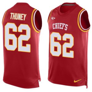 Chiefs #62 Joe Thuney Red Team Color Men's Stitched NFL Limited Tank Top Jersey