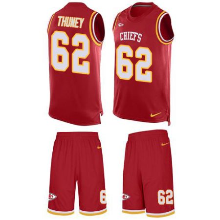 Chiefs #62 Joe Thuney Red Team Color Men's Stitched NFL Limited Tank Top Suit Jersey