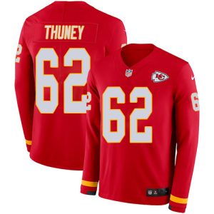 wholesale Chiefs #62 Joe Thuney Red Team Color Men's Stitched NFL Limited Therma Long Sleeve Jersey