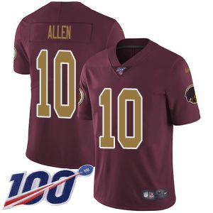 Commanders #10 Kazmeir Allen Burgundy Red Alternate Men's Stitched NFL 100th Season Vapor Limited Jersey