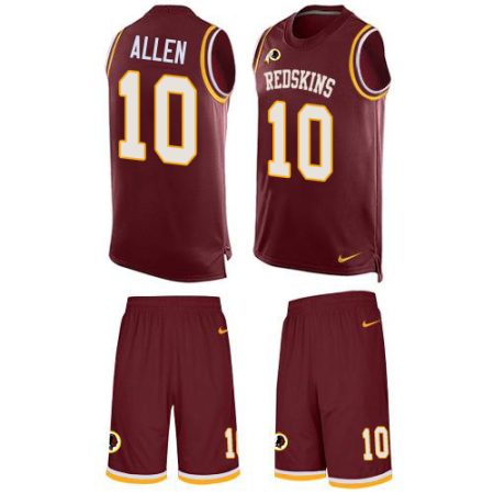 Commanders #10 Kazmeir Allen Burgundy Red Team Color Men's Stitched NFL Limited Tank Top Suit Jersey