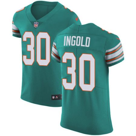 Dolphins #30 Alec Ingold Aqua Green Alternate Men's Stitched NFL New Elite Jersey