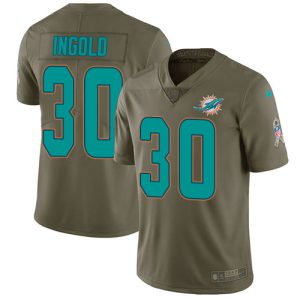 Dolphins #30 Alec Ingold Olive Men's Stitched NFL Limited 2017 Salute to Service Jersey