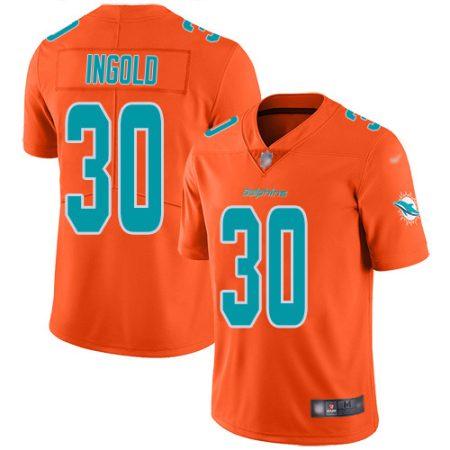 Dolphins #30 Alec Ingold Orange Men's Stitched NFL Limited Inverted Legend Jersey