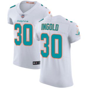 Dolphins #30 Alec Ingold White Men's Stitched NFL Vapor Untouchable Elite Jersey