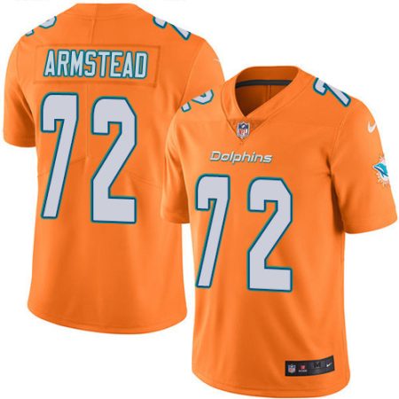 Dolphins #72 Terron Armstead Orange Men's Stitched NFL Limited Rush Jersey