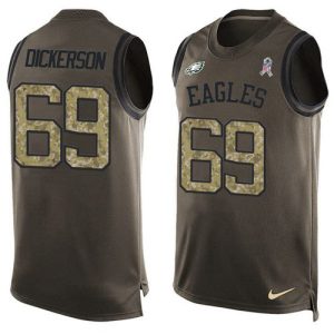 wholesale Eagles #69 Landon Dickerson Green Men's Stitched NFL Limited Salute To Service Tank Top Jersey