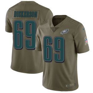 eagles #69 landon dickerson olive men's stitched nfl limited 2017 salute to service wholesale jersey