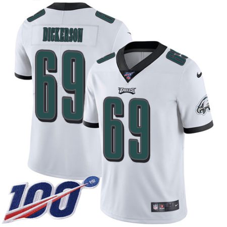 Eagles #69 Landon Dickerson White Men's Stitched NFL 100th Season Vapor Untouchable Limited Jersey