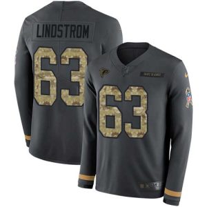 falcons #63 chris lindstrom anthracite salute to service men's stitched nfl limited therma long sleeve wholesale jersey