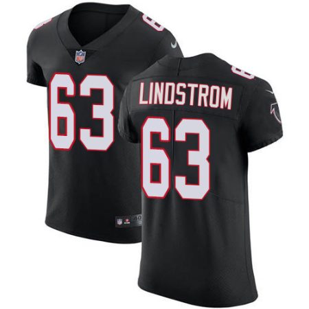 cheap Falcons #63 Chris Lindstrom Black Alternate Men's Stitched NFL New Elite Jersey