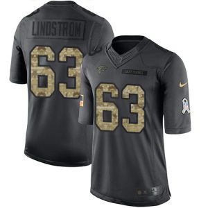 Falcons #63 Chris Lindstrom Black Men's Stitched NFL Limited 2016 Salute to Service Jersey