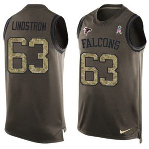 Falcons #63 Chris Lindstrom Green Men's Stitched NFL Limited Salute To Service Tank Top Jersey