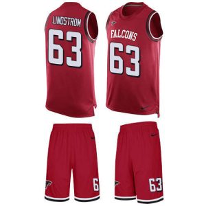 wholesale Falcons #63 Chris Lindstrom Red Team Color Men's Stitched NFL Limited Tank Top Suit Jersey