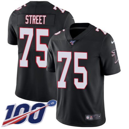 Falcons #75 Kentavius Street Black Alternate Men's Stitched NFL 100th Season Vapor Untouchable Limited Jersey