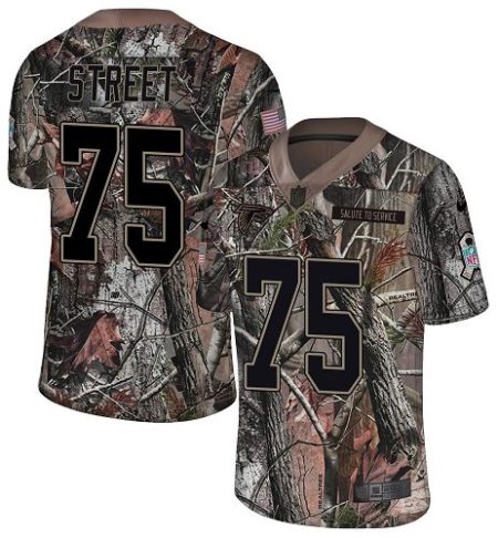 Falcons #75 Kentavius Street Camo Men's Stitched NFL Limited Rush Realtree Jersey