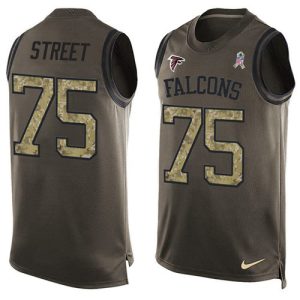 Falcons #75 Kentavius Street Green Men's Stitched NFL Limited Salute To Service Tank Top Jersey