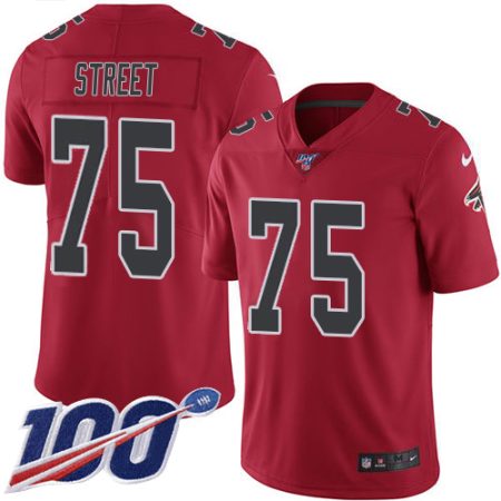 falcons #75 kentavius street red men's stitched nfl limited rush 100th season cheap jersey