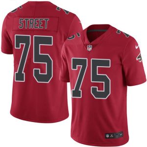 Falcons #75 Kentavius Street Red Men's Stitched NFL Limited Rush Jersey