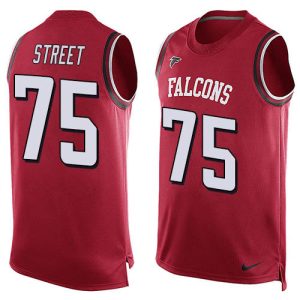 Falcons #75 Kentavius Street Red Team Color Men's Stitched NFL Limited Tank Top Jersey