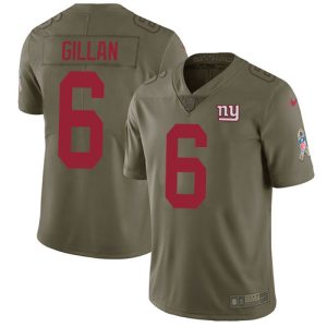 giants #6 jamie gillan olive men's stitched nfl limited 2017 salute to service wholesale jersey