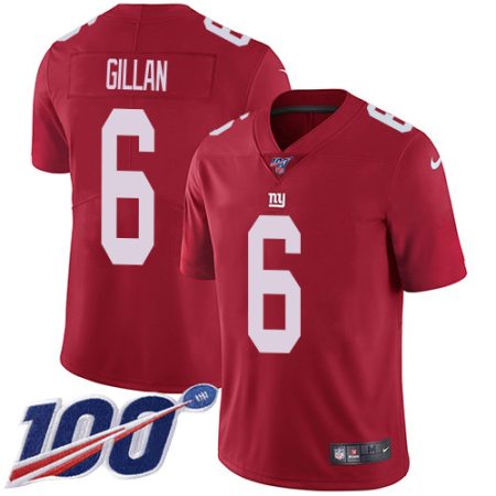 Giants #6 Jamie Gillan Red Alternate Men's Stitched NFL 100th Season Vapor Untouchable Limited Jersey