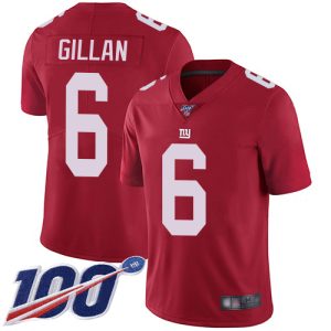 Giants #6 Jamie Gillan Red Men's Stitched NFL Limited Inverted Legend 100th Season Jersey