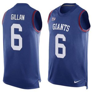 Giants #6 Jamie Gillan Royal Blue Team Color Men's Stitched NFL Limited Tank Top Jersey