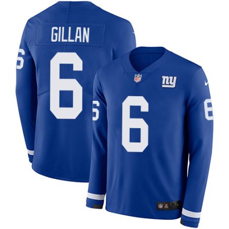 giants #6 jamie gillan royal blue team color men's stitched nfl limited therma long sleeve wholesale jersey